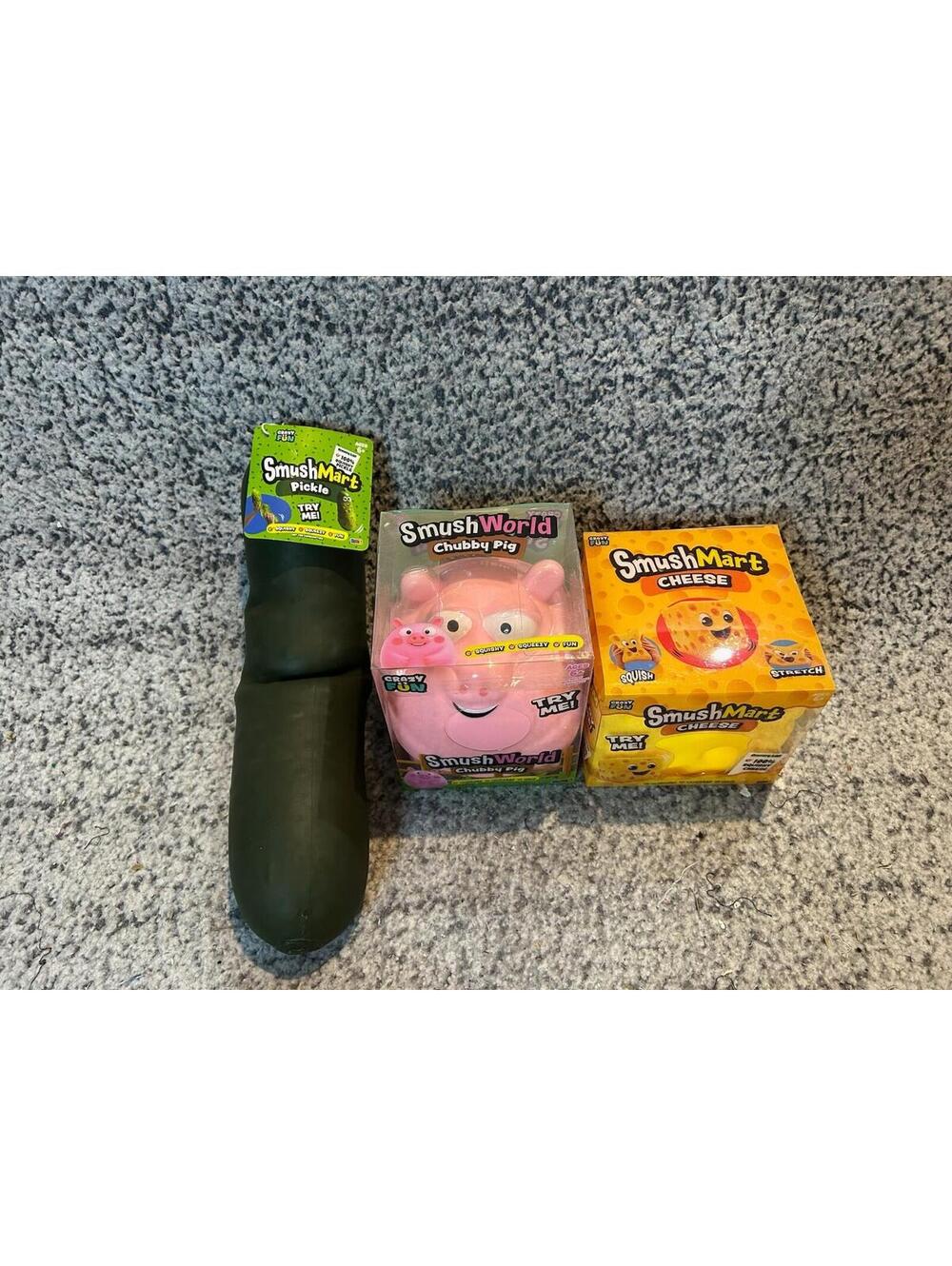 Smushmart BUNDLE-Chubby Pig, Pickle, Cheese Squishy